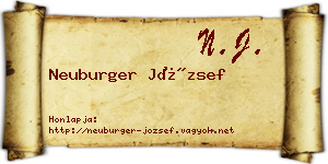 Neuburger József névjegykártya